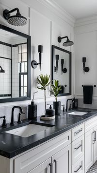 13 Stylish Black and White Bathroom Ideas – Balanced Home Living