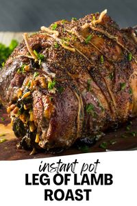 Pressure cooker leg of lamb makes a delicious and tender holiday roast that takes a fraction of the time as it does on the stove or in the oven and slow cooker. It's fall apart tender, juicy, and full of warm flavor. Festive pressure cooker leg of lamb is a great main dish for your next holiday gathering. It's simple, delicious, and a true time and space saver when preparing big holiday dinners. via @Tastyovenlovin