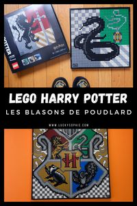 Lego Harry Potter Les blasons de Poudlard #lego #harrypotter #art #mural #tableau #pixelart #poudllard #blason #gryffondor #serpentard #poufsouffle #serdaigle