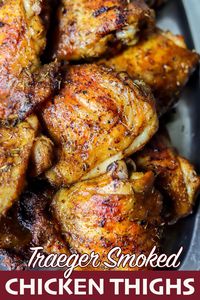 Succulent and tender smoked chicken thighs with crispy skin in under an hour.