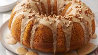 An easy, yet impressive dessert that’s perfect for the holiday season and beyond! Pumpkin makes for an incredibly moist and flavorful cake, and pecans and a brown sugar-nutmeg glaze are the finishing touches that make this dessert truly irresistible.