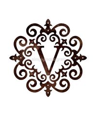 Monogram V Rustic Gothic Motif by simplymonogram