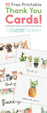 10 Free Printable Thank You Cards You Can’t Miss!  Are you looking for the perfect little thank you for that special gift?  Can't find something that is just right?  Well check out these 10 Free Printable Thank you Cards!  I guarantee you will find the perfect one.  There is also a Free envelope template that will fit your little card perfectly!  #FreePrintable #FreePrintableCards #FreePrintableThankYouCards #ThankYouCards #FreeThankYouCards #PrintableThankYouCards