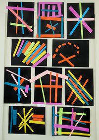 Kindergarten Paper Line Collage: exploring line and pattern