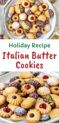 These Italian Butter Cookies are delicious and not too sweet. The best thing about Spritz cookies is that they are easy and quick to make. #spritzcookies #cookies #butterycookies #christmascookies