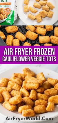 1 reviews · 8 minutes · Vegan Gluten free · Serves 4 · Check out our healthy and delicious Air Fryer Frozen Cauliflower Veggie Tots. They're a great appetizer for the Holidays that kids will enjoy.