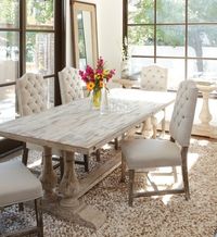 Dining Room on ZinHome.Com. Looks just like Restoration Hardware but I like the wood grain in the table