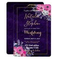 #Romantic gold and purple floral wedding collection card - #weddinginvitations #wedding #invitations #party #card #cards #invitation #elegant