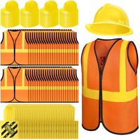 PRICES MAY VARY. What You Get: you'll receive 48 pcs construction vests, 48 pcs soft plastic construction yellow hats, and 48 pcs under construction yellow tote bags, enough to bring more people to the dress up party and make fond memories Fun Dress Up Set: orange vest, yellow helmet and yellow handbag are symbols of construction workers; Lifelike and cute construction dress up costumes are must-have decorations for construction themed parties, and will create an unforgettable party for you and