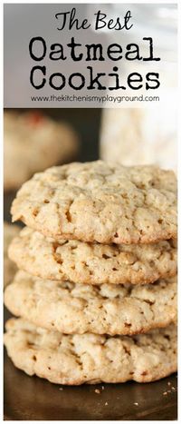 The BEST Oatmeal Cookies ~ bring together great thickness, soft and chewy middles, great texture, and fantastic flavor in these #oatmeal #cookies  #oatmealcookies #bestcookies #cookierecipes www.thekitchenismyplayground.com