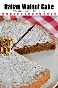 Italian Walnut Cake, known as "torta di noci," is a classic three-ingredient cake made with walnuts, eggs, and sugar. This classic Italian dessert is a flourless treat with a sweet dense texture that's perfect for any occasion.