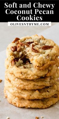 Coconut pecan cookies are soft, chewy and buttery sugar cookies filled with shredded coconut and toasted pecans. What I love most about this coconut pecan cookie recipe is that it’s almost no chill and is easy to make in one bowl. These pecan coconut cookies are the perfect cozy cookie to enjoy all year.