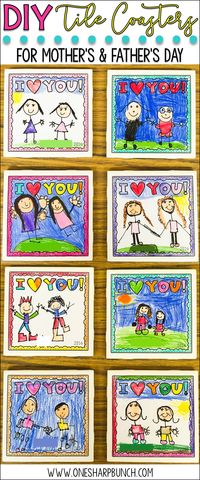 DIY tile coasters make the perfect Mother’s Day gift or Father’s Day gift from kids! Grab the FREE Mother’s Day printable to begin making your Mother’s Day craft! Also includes a Father’s Day printable and generic printable perfect any other special person!