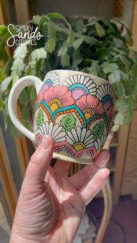 🌼🌸✨dreaming of flowers and spring colors✨🌸🌼 many bloom mugs to come! I can’t wait for the lilacs to bloom (my favorite!!) what’s your favorite flower? . . . . #pottery #ceramics #handmademug #mugoftheday #underglaze #ceramicsvideo #potteryprocess #satisfying