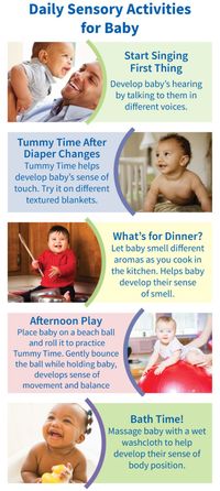 Try these simple sensory activities that you can easily incorporate into baby's daily routine!