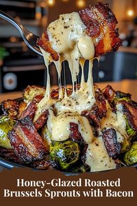 "Take your side dish game to the next level with these Honey-Glazed Roasted Brussels Sprouts with Bacon! Perfectly caramelized with a sweet honey glaze and crispy bacon bits, this dish is the ultimate crowd-pleaser. Whether you're prepping for a holiday feast or a simple weeknight dinner, this easy recipe will have everyone asking for seconds. Save this pin and try it today!" #RoastedBrusselsSprouts, #HoneyGlazedDelights, #BaconLovers, #SideDishGoals, #HolidayRecipes, #HealthyComfortFood, #EasyRecipes, #SweetAndSavory, #FoodieFavorites, #VeggiesWithFlavor