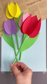 Finding Paper Crafts ? This How to make paper tulips is the winner .Its Easy,Fast,and Funny