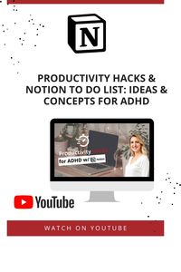 Boost your productivity and conquer your to-do list with our game-changing video on Productivity Hacks & Notion To-Do List for ADHD! 🚀💡 Dive into practical ideas and innovative concepts tailored to help you stay focused and organized. 🧠✅ Unleash the power of Notion to customize your task management experience. 📅🔥 Whether you're navigating work, study, or daily life, these ADHD-friendly tips will revolutionize your approach to productivity.