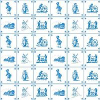 The Dolls House Emporium Blue Delft Tile Wallpaper