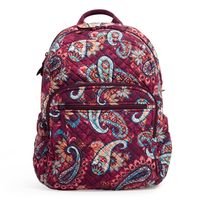 There's no better way to accommodate your day than by carrying a colorful cotton Campus Backpack. It truly is the one we can't live without — and it was recently redesigned to be even better with even more padding in the back and straps and a new shape specially designed to accommodate a woman's shape. Exterior features two side slip pockets, a u-shaped front zip compartment with a front zip pocket and a hidden back zip pocket Front u-shaped zip compartment contains four slip pockets, three pen