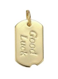 Add a touch of fortune to your look with our Gold Good Luck Tag Charm. This unique dog tag good luck charm serves as a playful accessory with a hint of luck. Perfect for those who could use some good vibes in their life!