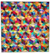 Quilt Inspiration: Tumbling blocks divided by 4 or 9.  The Big Tumble, by Diana McClun & Laura Nownes