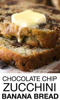 Chocolate Chip Zucchini Banana Bread - Spend With Pennies