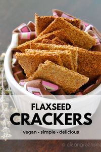 Our classic Flax Seed Crackers recipe for a delicious garlic and onion flavored cracker. Make your crackers with different seasonings by omitting the garlic and onion powder and use whatever sounds good - nutritional yeast, rosemary, herbs, chili powder, etc. This flaxseed crackers recipe is vegan, gluten free, refined sugar free, low fat, keto-friendly, and soy free.