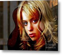 Acoustic Guitar Art Metal Prints by Marvin Blaine.