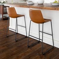 Shop Carbon Loft Prusiner Faux Leather Bar Stool (Set of 2) - On Sale - Overstock - 11815223 - Stone Grey