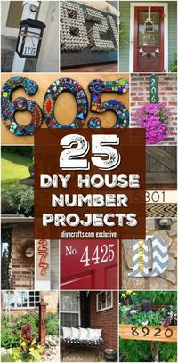 25 Creative And Unique Projects For Beautifully Displaying House Numbers. These are great ways to make your house look beautiful and show your house numbers! Try these great house projects today! #diyncrafts #crafts #diy #houseprojects #homedecor #curbappeal