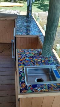 Talavera tile mosaic countertop