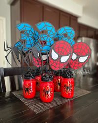 𝐅𝐥𝐨𝐰𝐞𝐫 𝐖𝐚𝐥𝐥 𝐑𝐞𝐧𝐭𝐚𝐥𝐬 & 𝐁𝐚𝐥𝐥𝐨𝐨𝐧𝐬 | 🕷🕸 Spider-Man 🕸🕷centerpieces . . . #spidermanparty #spiderman #partydecorations #partyideas #kidsbirthdayparty #papercrafting… | Instagram