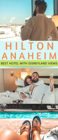 Perfect for families, couples, AND business travelers, the Hilton Anaheim is our TOP pick for hotels that are walking distance to Disneyland, California! The Hilton Anaheim provides guests with every amenity, from a heated pool, world-class dining, comfortable rooms, and top guest service — all within convenient walking distance to Disneyland. | family friendly hotels near Disneyland park | best hotel next to Disneyland | disneyland hotels | where to stay near Disneyland | Disneyland travel