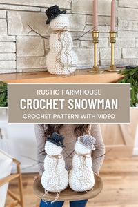 Decorate with these adorable Crochet Snowman. Check out the easy free crochet pattern and video tutorial on the blog! You will love them!