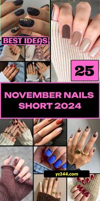 Embrace the fall season with 25 classy November nails short ideas that will keep your look stylish and on-trend in 2024. Whether you love the simplicity of natural nails or want to go bold with red, blue, or pink, these short designs are perfect for fall. From gel to dip nails and square acrylics, you'll find inspiration in every style. Perfect for late October and all of November, these nails will elevate your look effortlessly.