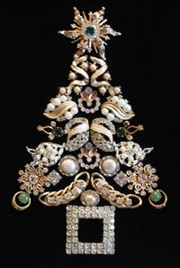 instructions for making a Vintage Jewelry Christmas-tree Picture | Framed Antique and Vintage Jewelry Christmas Tree by PipersPieces, $ ...