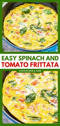 Easy Spinach and Tomato Frittata - Averie Cooks