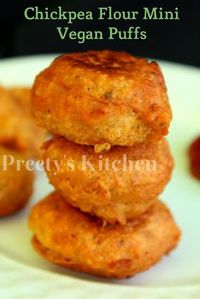 Chickpea Flour Mini Puffs / Easy #Vegan #GlutenFree Snack Recipe / Besan Ke Pakode( Step By Step Pictures)