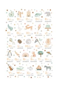 Transform your child's space into a serene, dreamy haven with our Boho Alphabet Nursery Print. Featuring a beautifully designed alphabet in earthy pastel tones, it adds a touch of carefree and whimsical flair to any baby's room. The soothing colours and playful design are perfect for fostering a calm and inviting atmosphere, while also promoting early learning and letter recognition