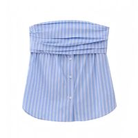 - 100% polyester - hand wash / air dry Light Blue Striped Linen Button Down Strapless Tube Top Details: Made of soft, comfortable fabric Easy to clean & maintain Made of durable fabric for long wear / use