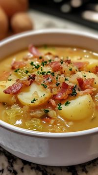 Irish Bacon Cabbage and Potato Soup