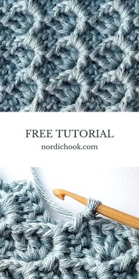 This free crochet tutorial shows how to make the ocean waves stitch step-by-step. It includes detailed photo instructions. This stitch is a repeat of one row. The ocean waves stitch has a very nice texture, it is reversible and it looks the same on both sides.