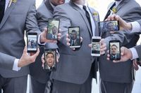 When your bridal party is all dressed and ready to go, it's inevitable that selfies will ensue. Compile them all with this clever idea!