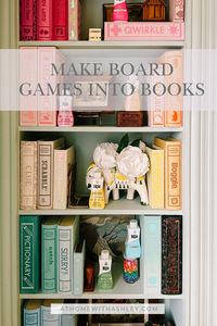 how to make book cloth to turn board games into books. A linen texture to cover a cardboard book box for a durable hard cover. A step by step tutorial with video to get a book look for games. An easy project