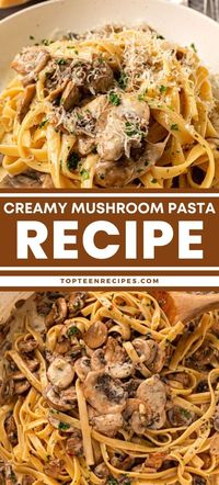 Don’t let this simple mushroom pasta recipe fool you. It may be very easy and quick to make, but it is full of flavor and delicious.