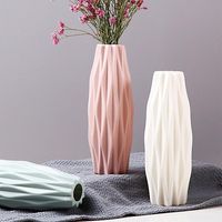 Geometric Minimalist Style Vase, Small Tall Unbreakable Flower Vases. Dimensions: 2.95" x 2.95" x 8.26".