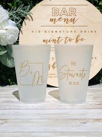 Custom Frosted Wedding Cups 5oz 8oz 9oz 10oz 12oz 14oz - Etsy