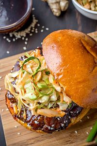 Korean BBQ Burger with Kimchi Slaw