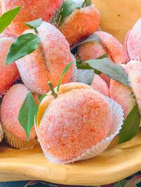 Make your dessert table stand out! Bake Lilla's famous peach cookie recipe! Authentically Italian, an impressive and beautiful dessert for special occasions! No Alchermes liquor needed (which is very difficult to find in the USA)